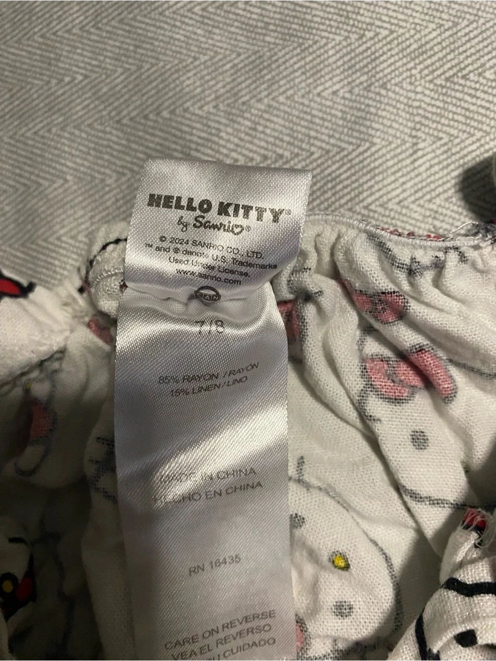 Sanrio Hello Kitty White Tank Top with Pink & Red Accents